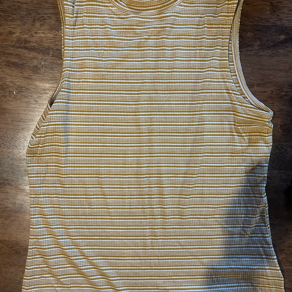 Apt. 9 Mustard and White Striped Top